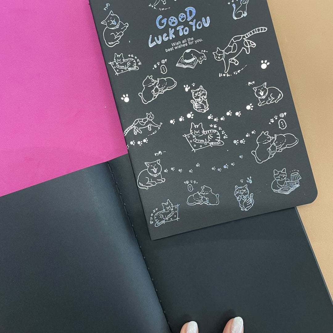 Caderno A5 - Papelaria Unicórnio - Happy Everyday - Sem Pauta - Preto