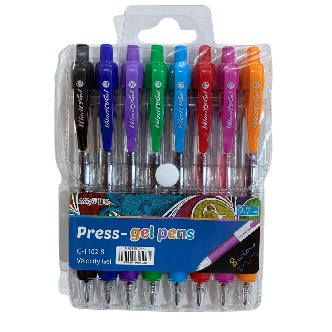 Caneta Gel - Velocity Gel - Estojo c/ 8 Cores