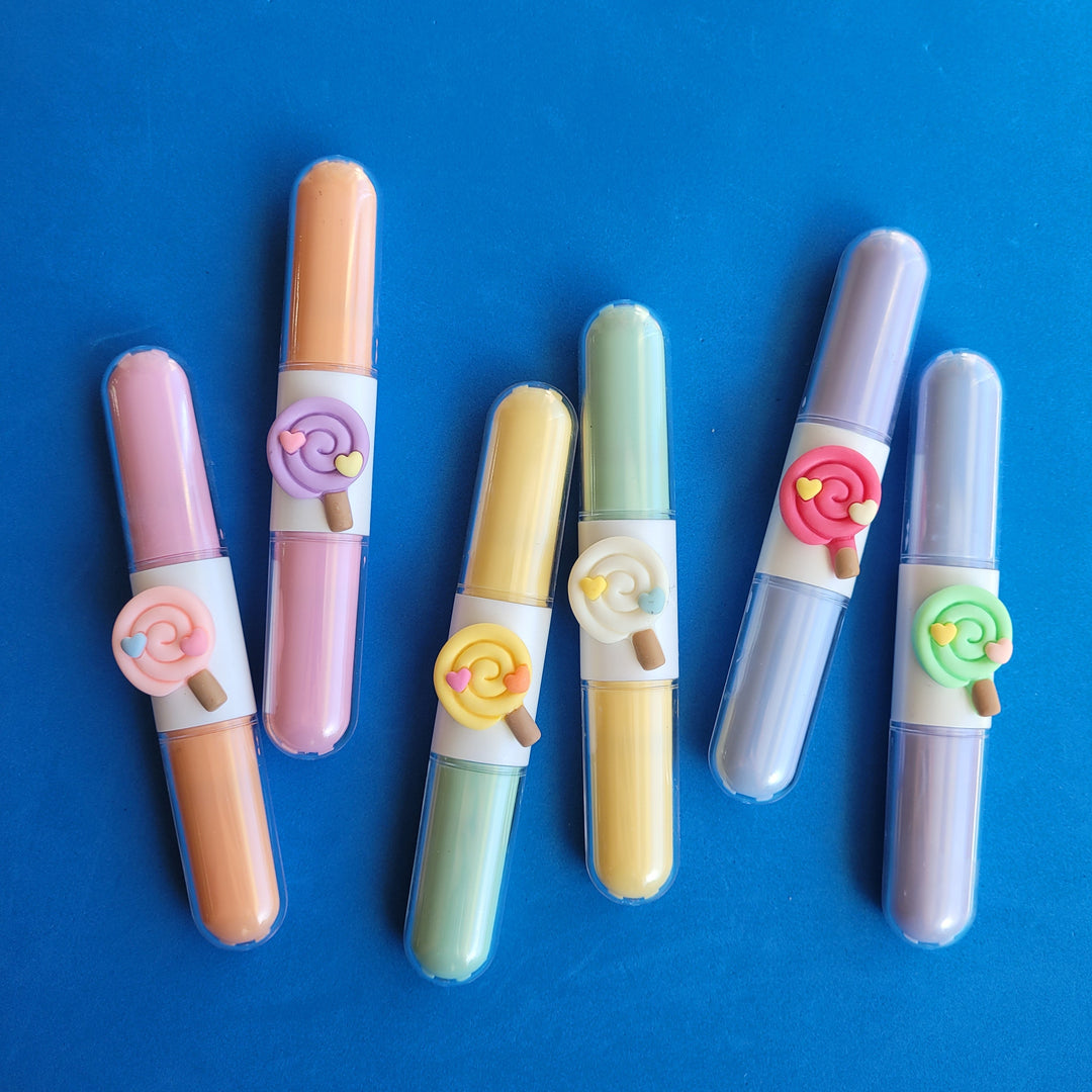Marca Texto Duplo - Pirulito - Tons Pastéis