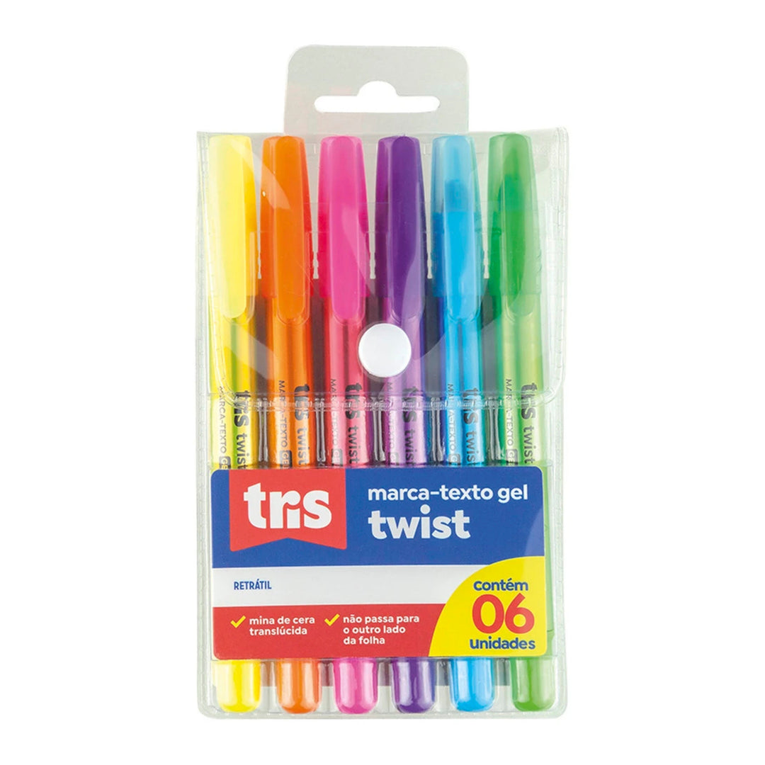 Marca Texto em Gel - Tris - Twist c/ 6 unidades