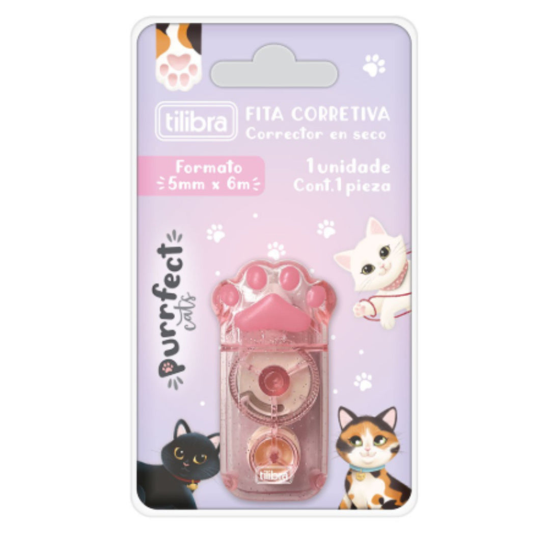 Corretivo em Fita - Tilibra - Purrfect Cats - 5mmx6m