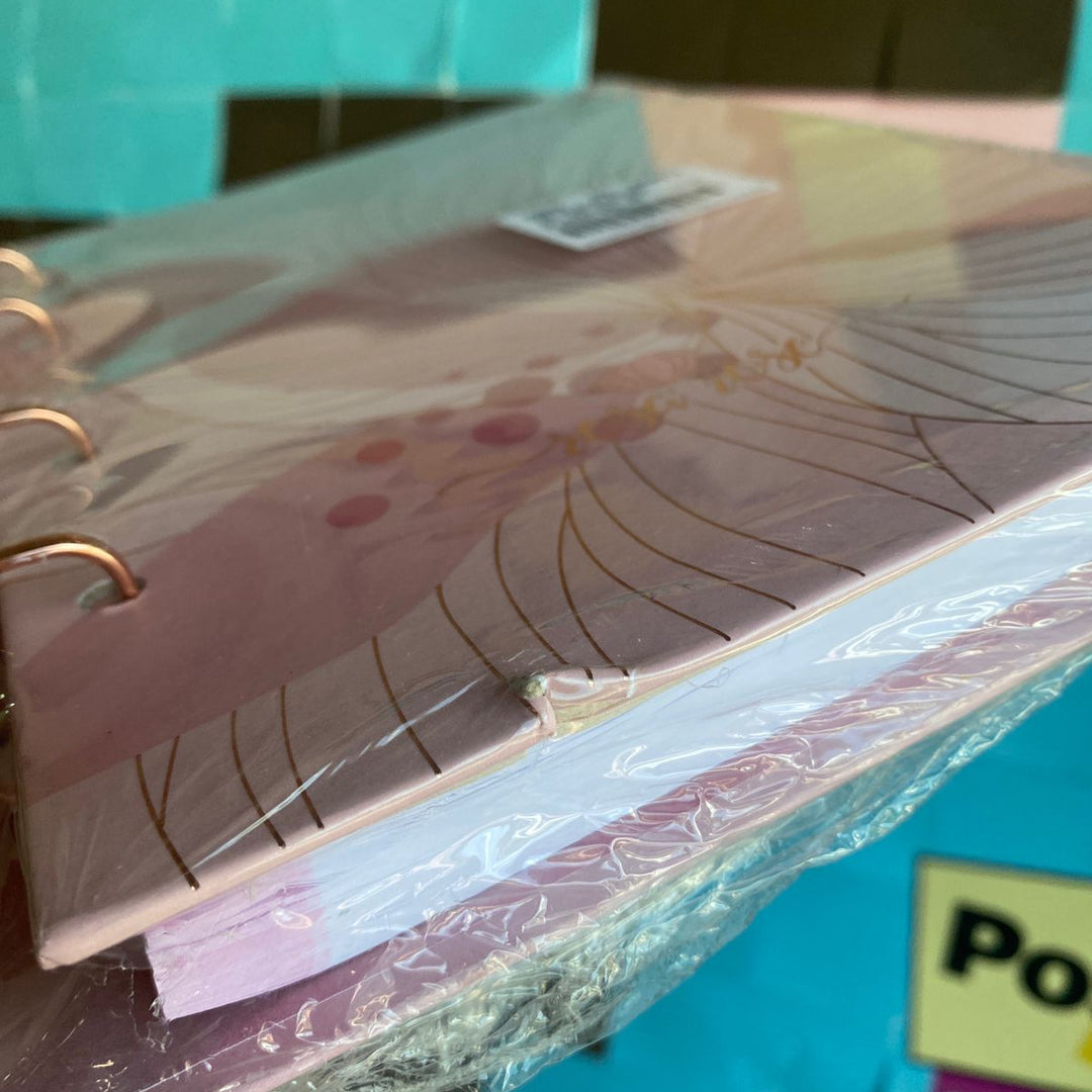PEQUENO DEFEITO - Caderno Argolado Colegial - Animativa - Rosa Rose - 160 Folhas