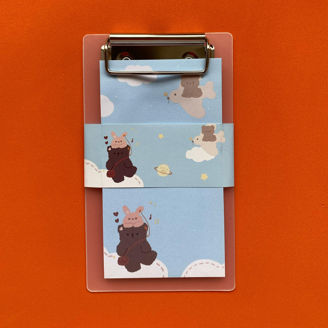 Mini Prancheta - Papelaria Unicórnio - Bear - 95x165mm