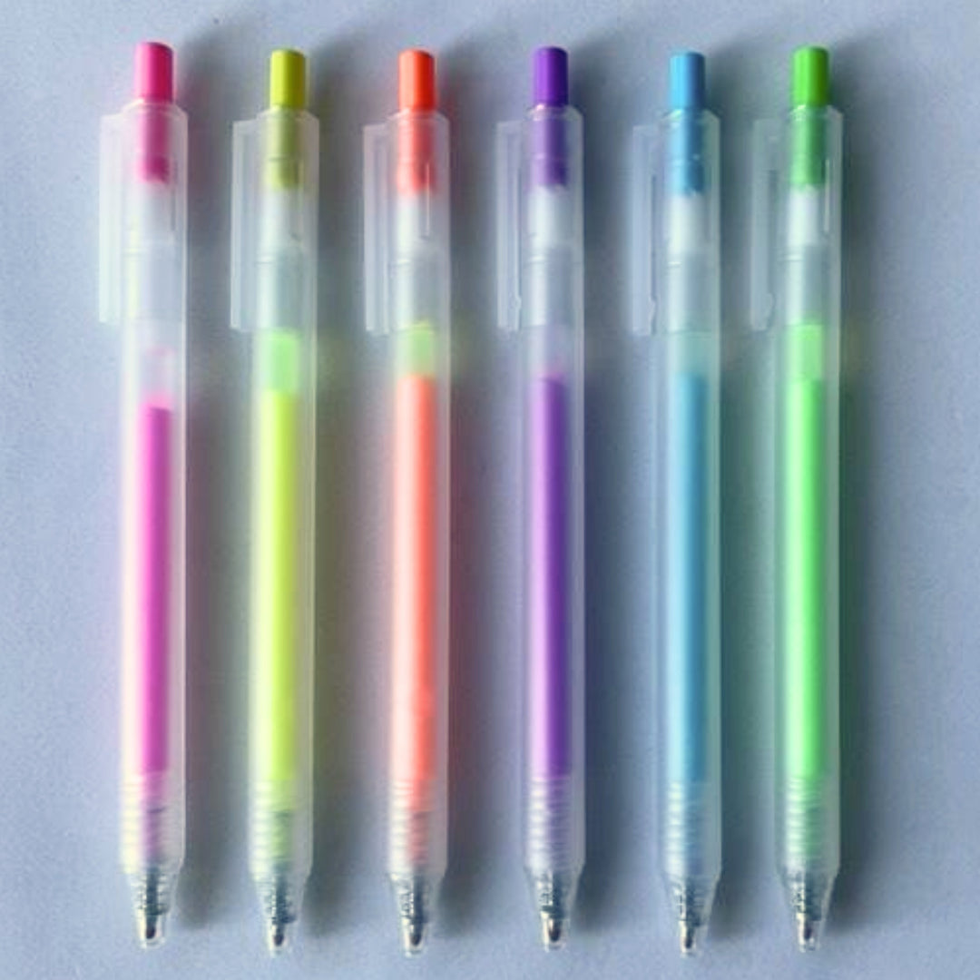 Caneta Gel - Neon - Estojo c/ 6 Cores.
