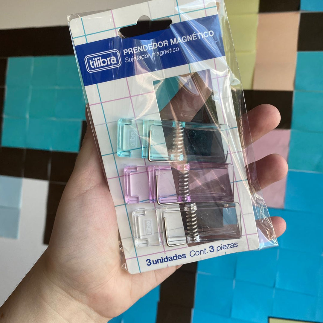 PEQUENO DEFEITO - Prendedor de Papel - Tilibra - Magnético Bl c/ 3un
