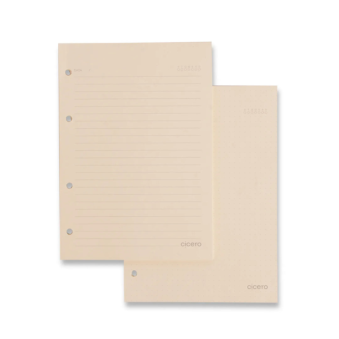 Caderno Criativo Argolado - Cícero - Pautado & Pontado A5 - Lagoa - Cisne Floral Off White