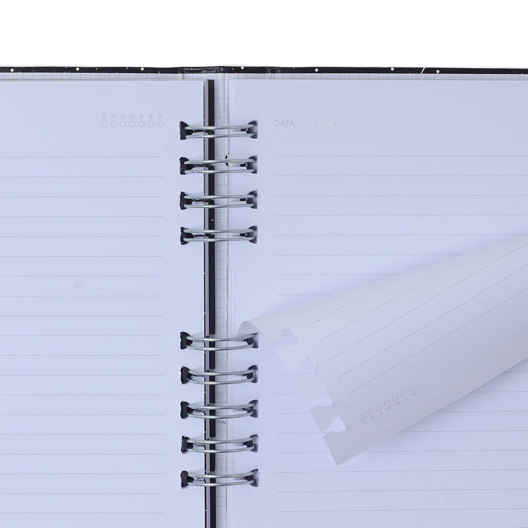 Caderno Organizador 17x24 - Cícero - Lagoa Pautado & Pontado - Cisne Floral Off White