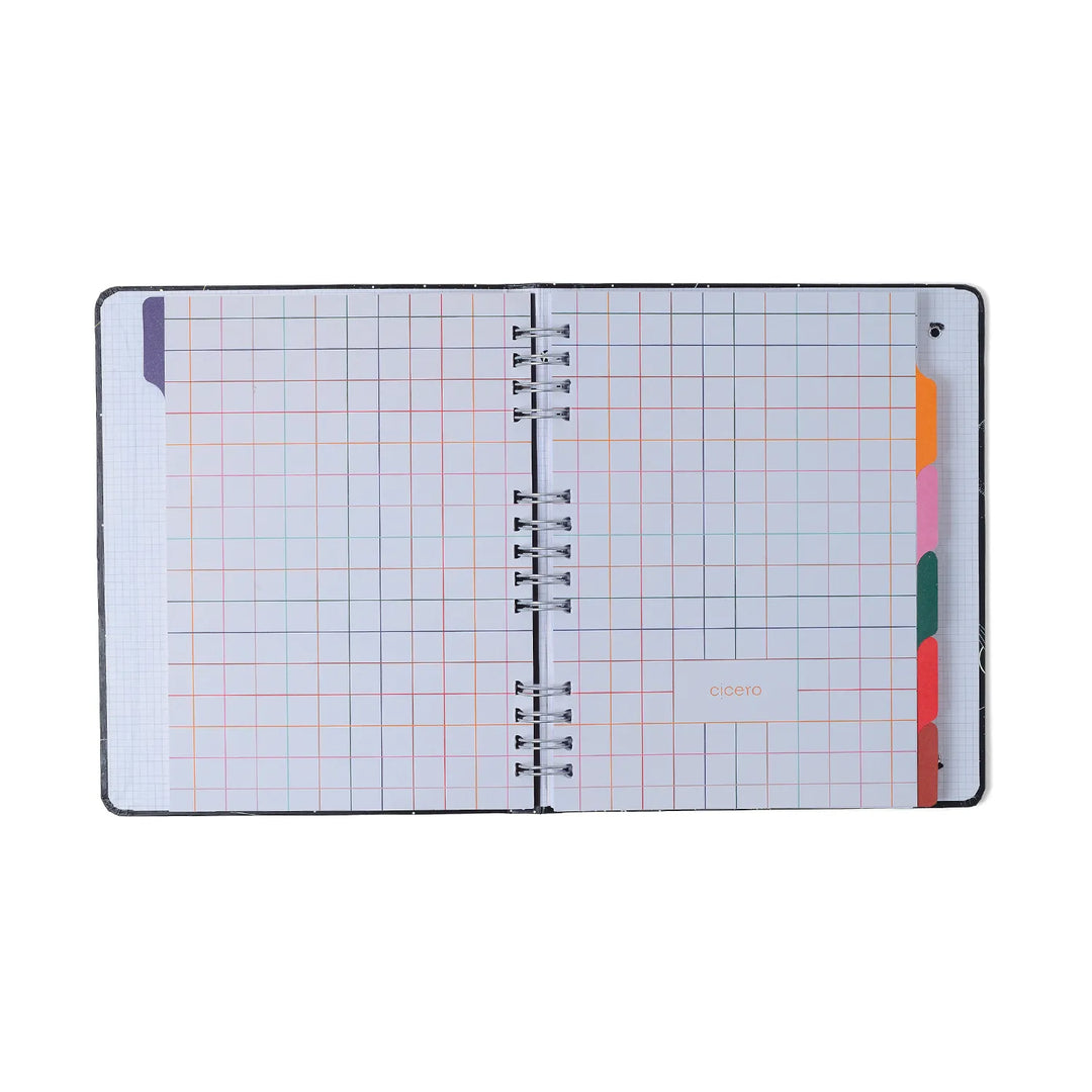 Caderno Organizador 17x24 - Cícero - Lagoa Pautado & Pontado - Cisne Floral Off White