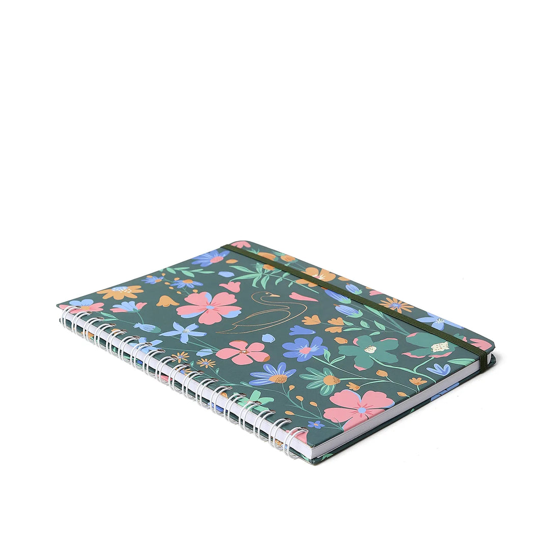 Caderno Wire-o 17x24cm - Cícero - Lagoa - Cisne Floral Verde