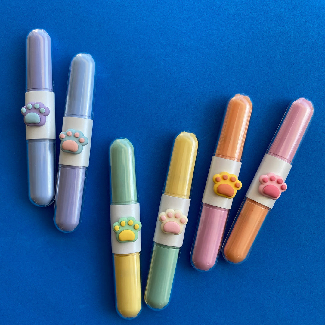 Marca Texto Duplo - Patinha - Tons Pastéis